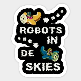 robots in de skies Sticker